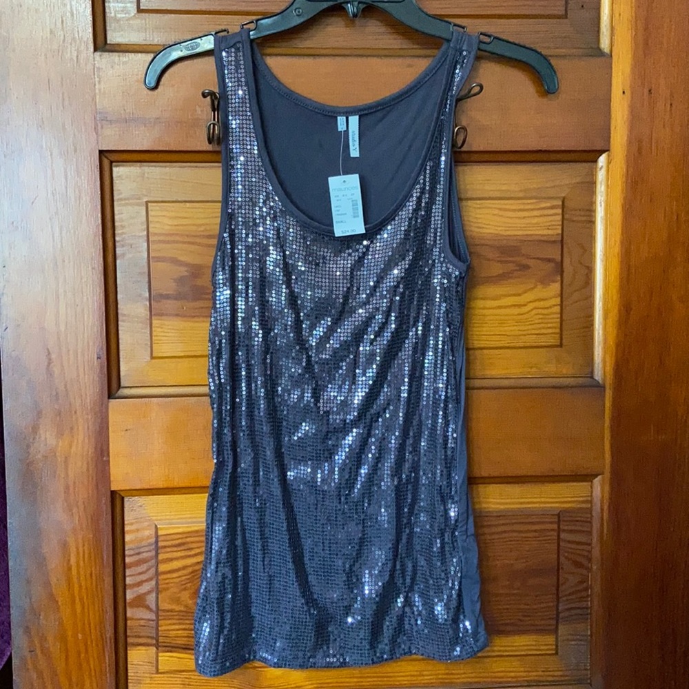 Sequined Gray Tank Top Maurices